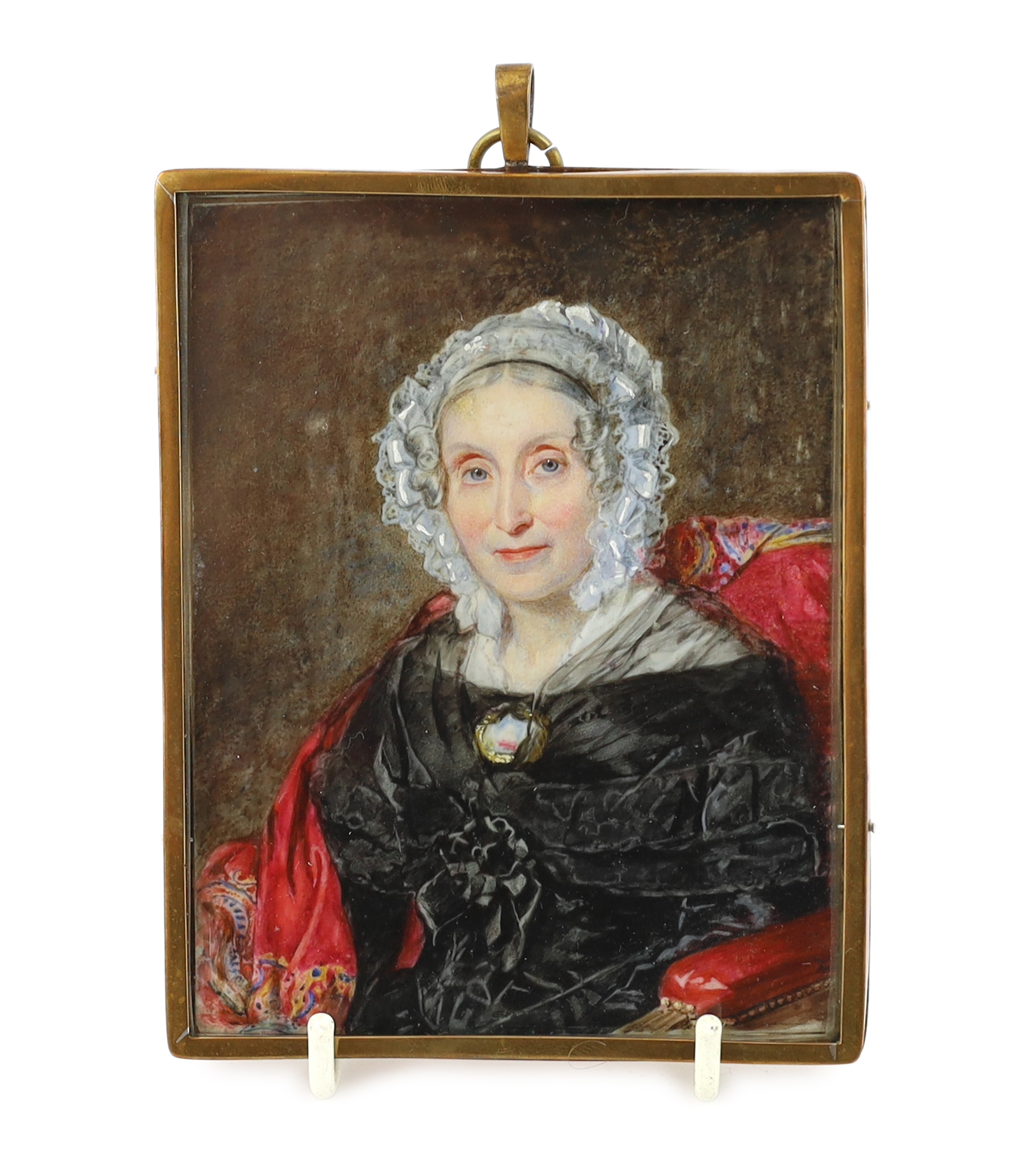 Attributed to Sir William Charles Ross (1794-1860), Portrait miniature of a seated lady, watercolour on ivory, 11.5 x 8.8cm. CITES Submission reference T7GRT4E2